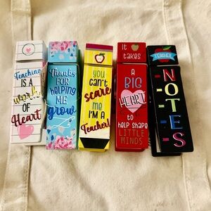 New 5-piece Set Colorful Teacher-Themed Oversized Clothespin Clips